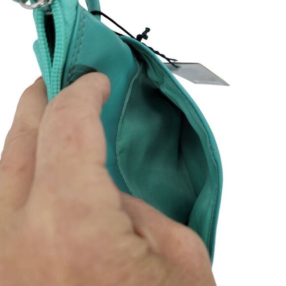 ILI New York Leather Crossbody Bag 6647 TRQ Adjustable Strap Mini Sac Mint Blue - Picture 9 of 13